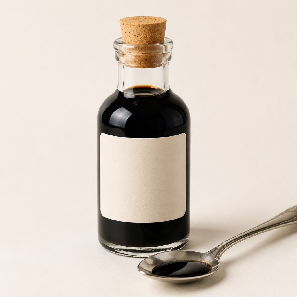 Bottiglia di aceto balsamico di Modena con tappo di sughero